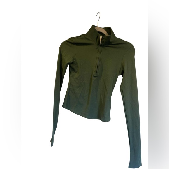 NWT Alo Yoga alosoft sculpt 1/4 zip long sleeve CLOVER GREEN SAIZE XS - Picture 1 of 5